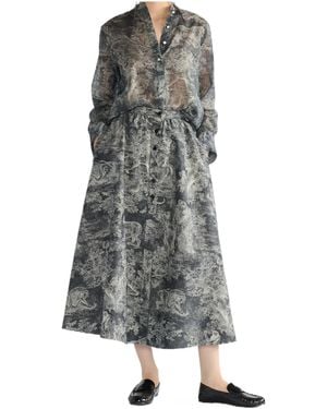 Dior Iviera Mid-Length Flared Skirt - Gray