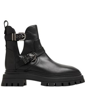 Stuart Weitzman Maverick Bedford Moto Leather Boots - Black