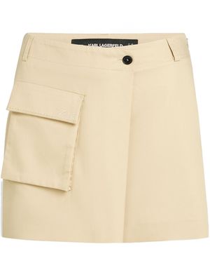 KARL LAGERFELD Patch-Pocket Skort - Natural