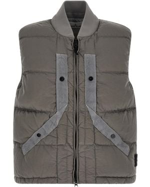Stone Island Zipped Quilted Vest - Grey