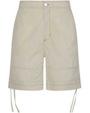 Ami Paris Ami Strap Detailed Shorts - Natural