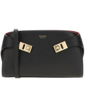 Ferragamo Adjustable Shoulder Strap Shoulder Bag - Black