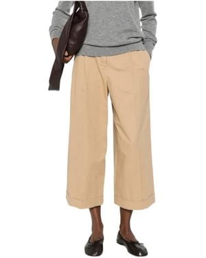 The Row Pleated Culottes Pants - Natural