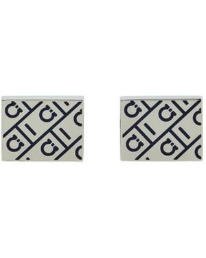 Ferragamo Ferragamo Monogram Cufflinks - White