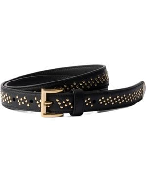 Prada Leather Belt With Studs - White