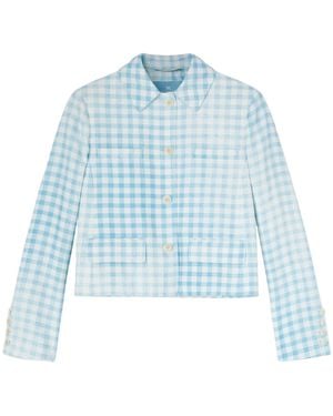 Ermanno Scervino Checked Cropped Jacket - Blue