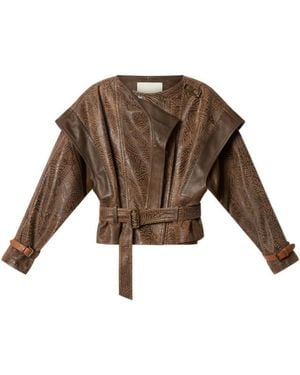 Isabel Marant Erine Patterned Belted Jacket - Brown