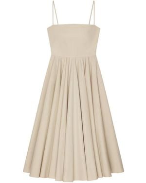 Givenchy Pleated A-Line Midi Dress - Natural