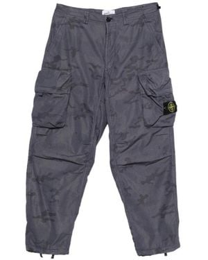 Stone Island Casual Trousers With Belt Loops - Blue