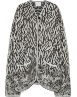 forte_forte Plumes De Heron Short Jacquard Coat - Gray