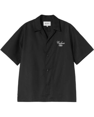 Carhartt Logo-Embroidered Short-Sleeve Shirt - Black