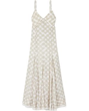 Proenza Schouler Dove- Plaid Midi Dress - White