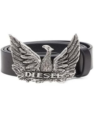 DIESEL Phoenix-Motif Belt - White