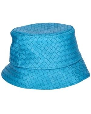 Bottega Veneta Soft Napa Leather Hat - Blue