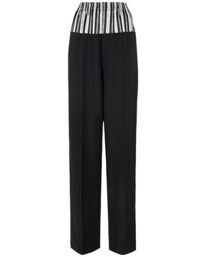 Fendi Stripe Printed Cigarette Trousers - Black