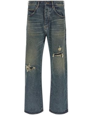 Purple Brand 9 To 5 Distressed Wide-Leg Jeans - Blue