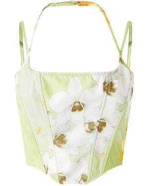 Pinko Floral-Print Corset Top - White