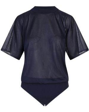 Alaïa Alaïa Short-Sleeved Bodysuit - Blue