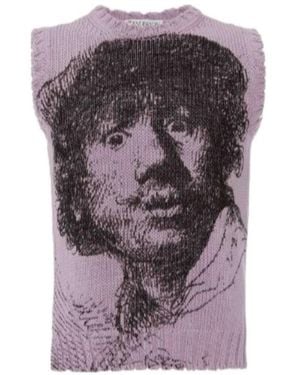 JW Anderson Rembrandt-Print Sleeveless Jumper - Purple