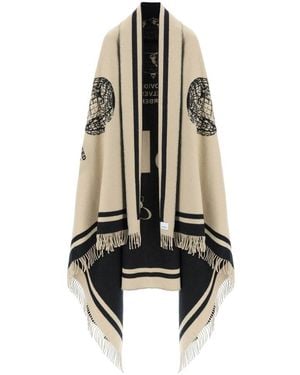 Burberry Logo Printed Frayed-Edge Scarf - White