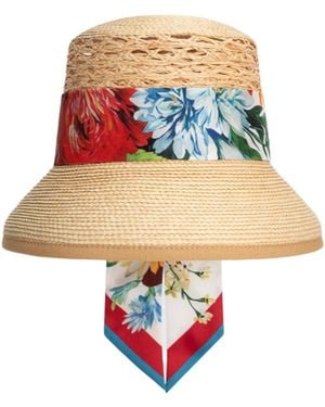Dolce & Gabbana Raffia Sun Hat - White
