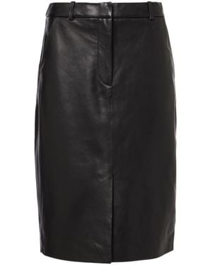 Veronica Beard Maxine High-Rise Leather Pencil Skirt - Black