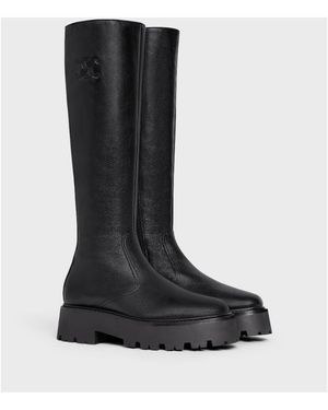 Celine Triomphe Zipped Boots in Black | Lyst