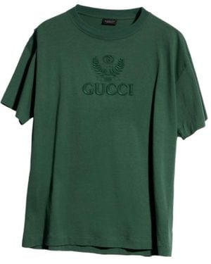 Gucci Cotton Jersey T-Shirt With Embroidery - Green