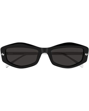 McQueen Eyewear Rectangular Frame Sunglasses - Black
