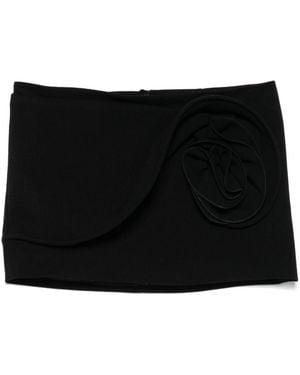 Magda Butrym Low Waist Floral Patch Mini Skirt - Black