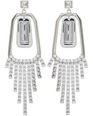 Rebecca Vallance Embellished Pendant Earrings - White