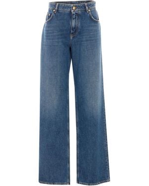 Dolce & Gabbana Logo Plaque Straight Leg Jeans - Blue