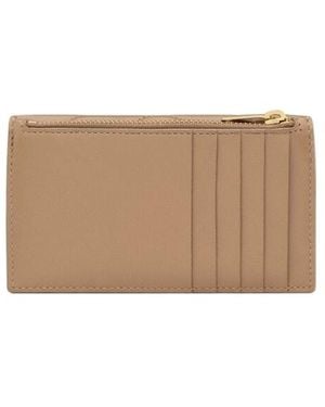 Saint Laurent Cassandre Matelassé Card Case - Natural