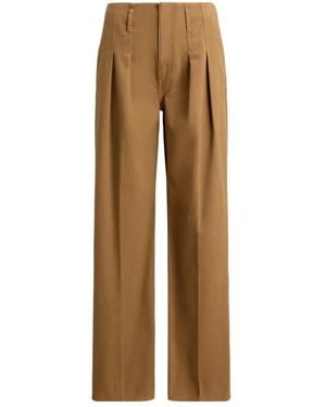 Polo Ralph Lauren Pleated Wide-Leg Trousers - Natural