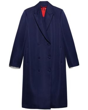 MAX&Co. Double-Breasted Satin Coat - Blue