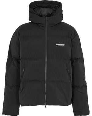 Represent Quilted Insulated Short Puffer Jacket - Black