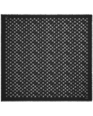 Celine Square Cashmere Scarf - Black