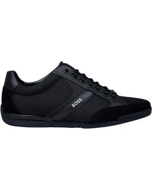 BOSS Spliced Lowtop Laceup Trainers - Black
