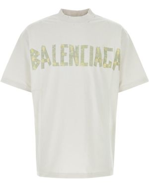 Balenciaga Tape Logo Crewneck T-Shirt - White