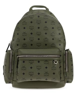 MCM Medium Stark Visetos Monogram Backpack - Green