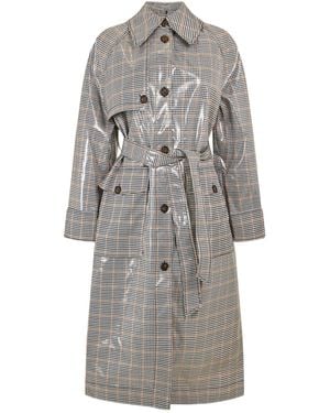 Baum und Pferdgarten Check Belted Trench Coat - Grey