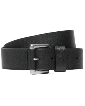 Polo Ralph Lauren Pebbled-Texture Leather Belt - Black