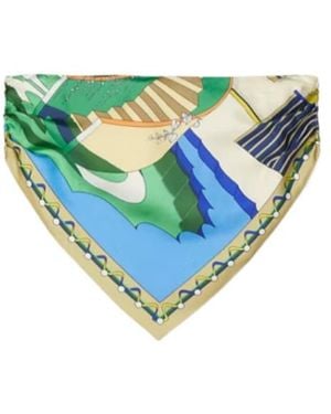 Tory Burch Printed Scarf Top - Blue