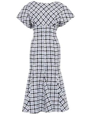 Carolina Herrera Houndstooth Dress - White