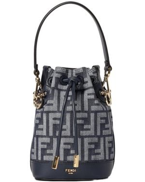 Fendi Logo Bucket Bag - Black