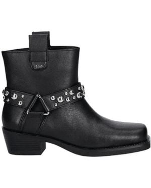 Liu Jo Studded-Strap Boots - Black