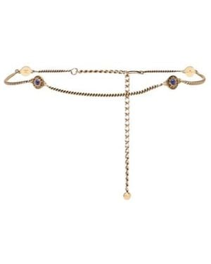Etro Embellished Chain Belt - White