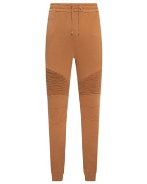 Balmain Logo Printed Drawstring Track Pants - Brown