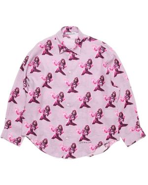 Acne Studios Printed Button-Up Shirt - Pink