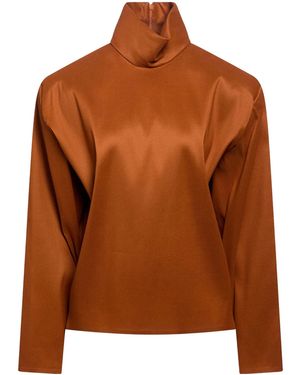 Saint Laurent Long Sleeves Tops - Brown